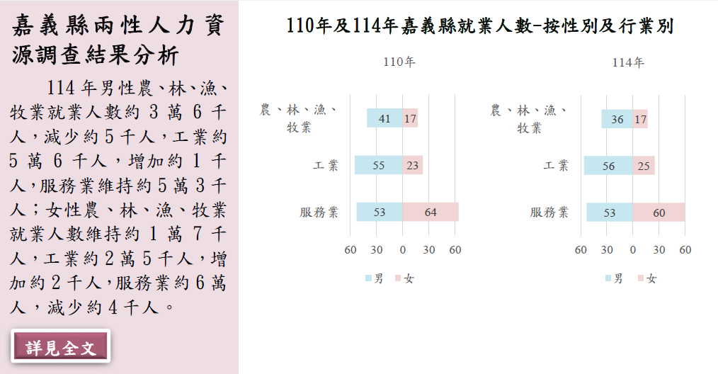 嘉義縣兩性人力資源調查結果分析